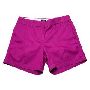 NWT J.Crew Factory 5” Chino Shorts Size 2 Vivid Begonia Pink Cotton Summer